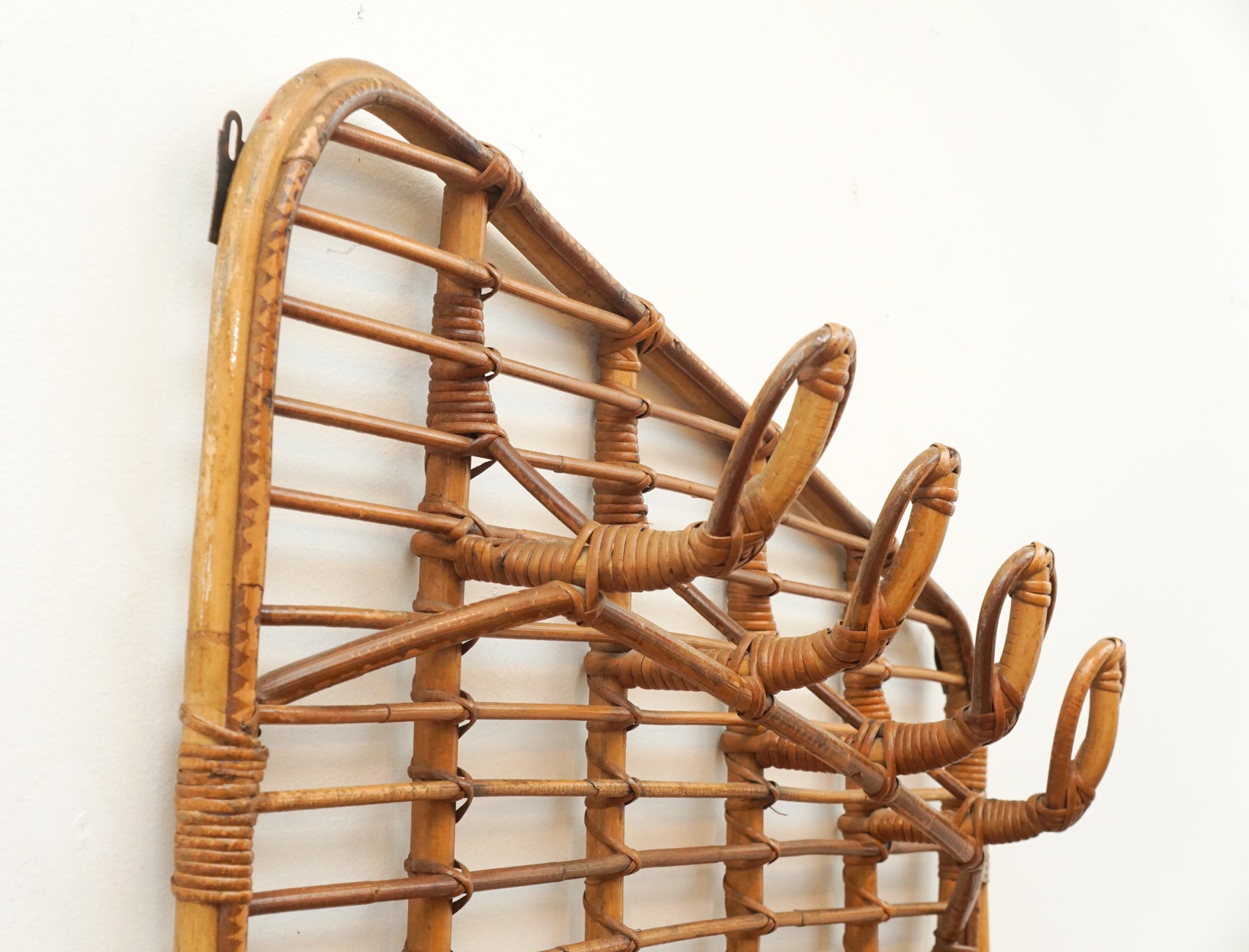 Vintage rattan coat rack new arrivals