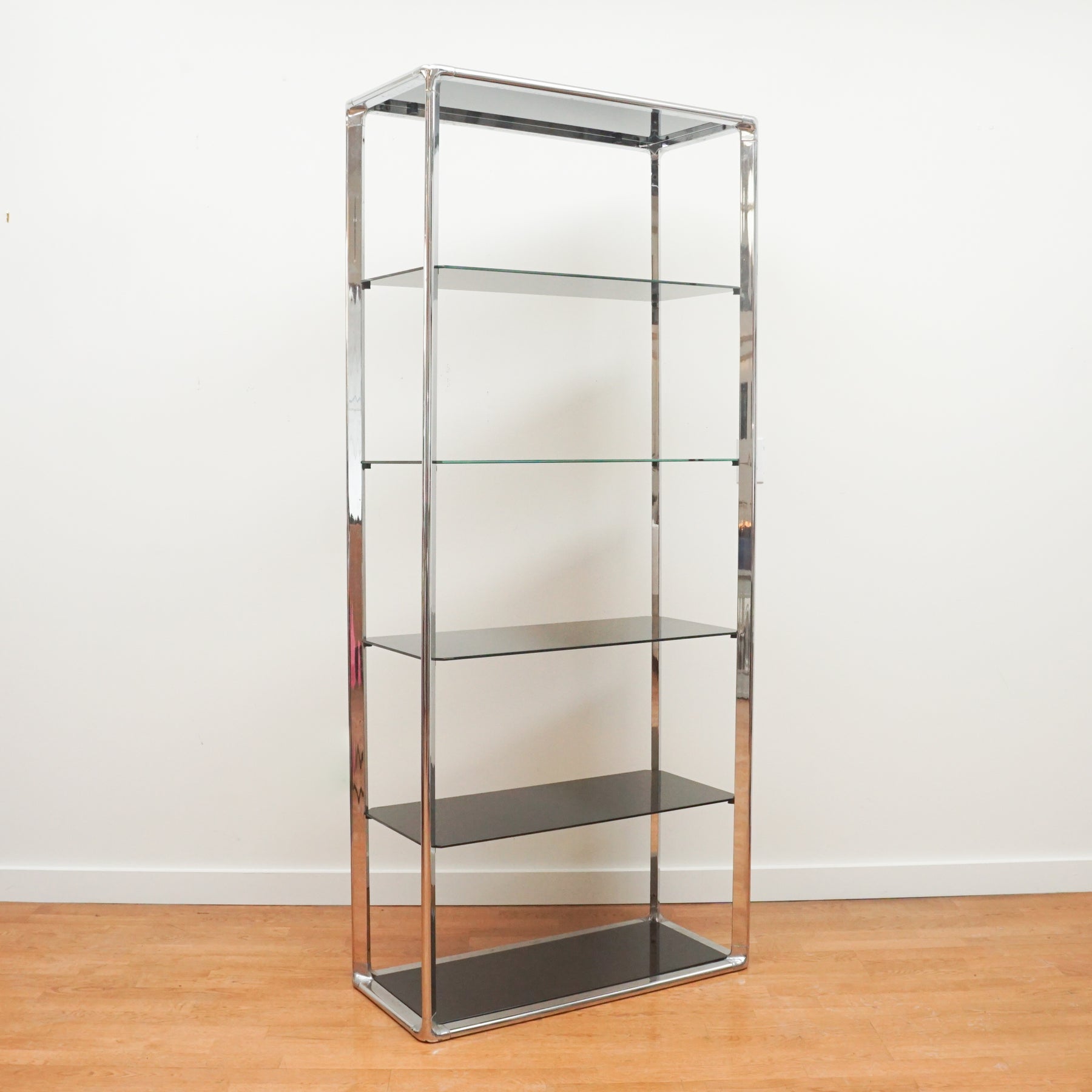 Chrome outlet etagere bookcase